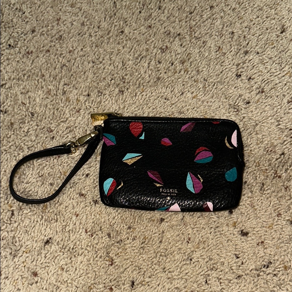 Fossil Black Wristlet With Multicolor Accents - image 1
